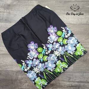 Kim Rogers Petite Floral Knee Length Skirt Size PL